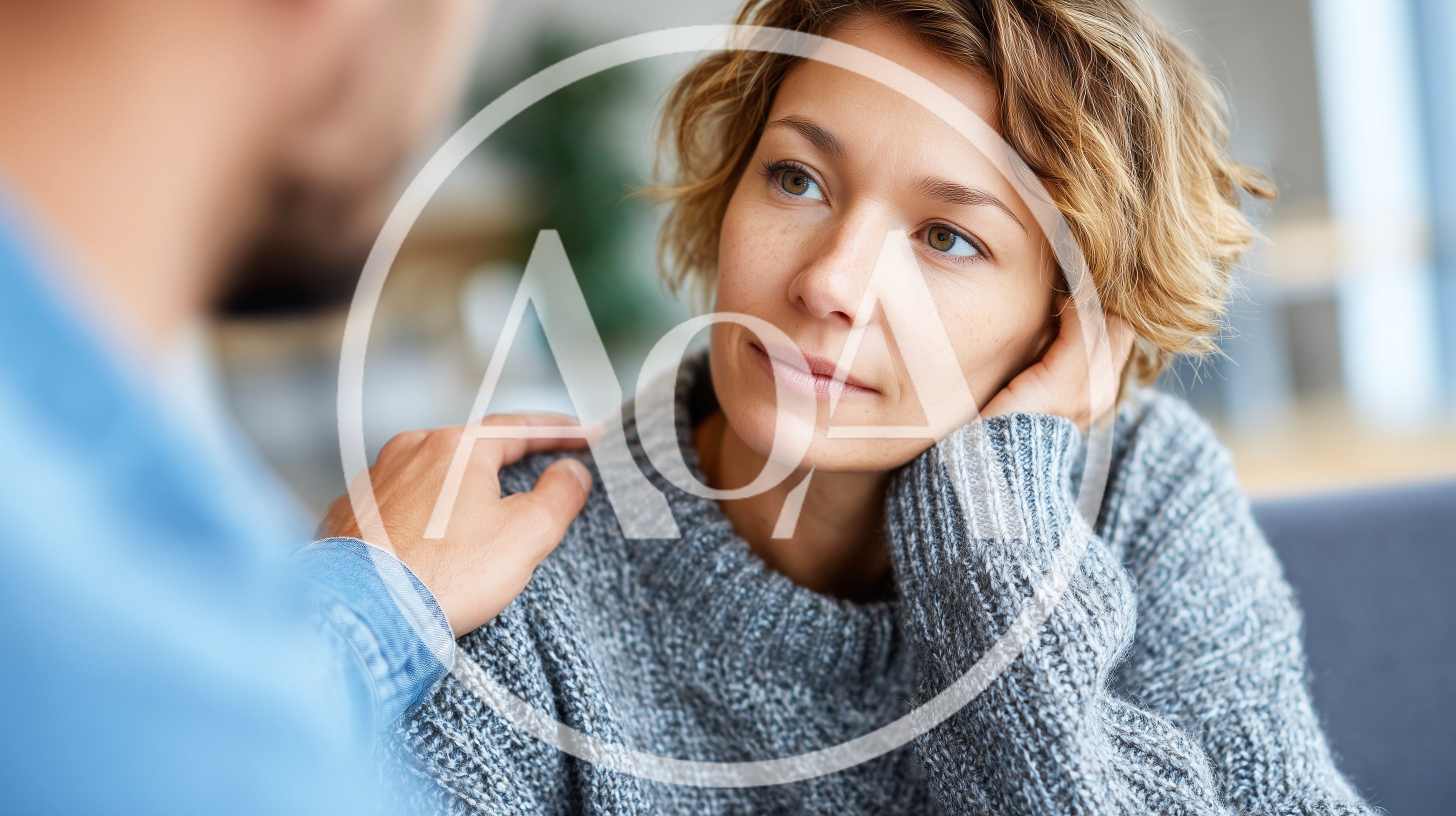 Man Comforting Woman During A Serious Conversation