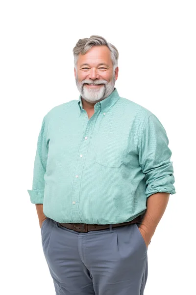 Smiling Mature Man Standing With Hands In Pockets