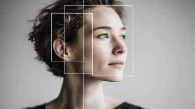 Portrait Of A Young Woman With Geometric Overlays