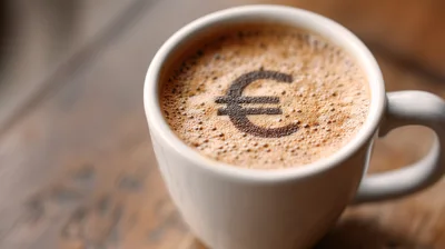 Euro Currency Symbol Art In A Cup Of Coffee