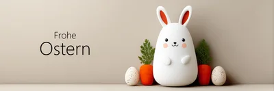 Cute 3D Easter Bunny With Carrots And Eggs