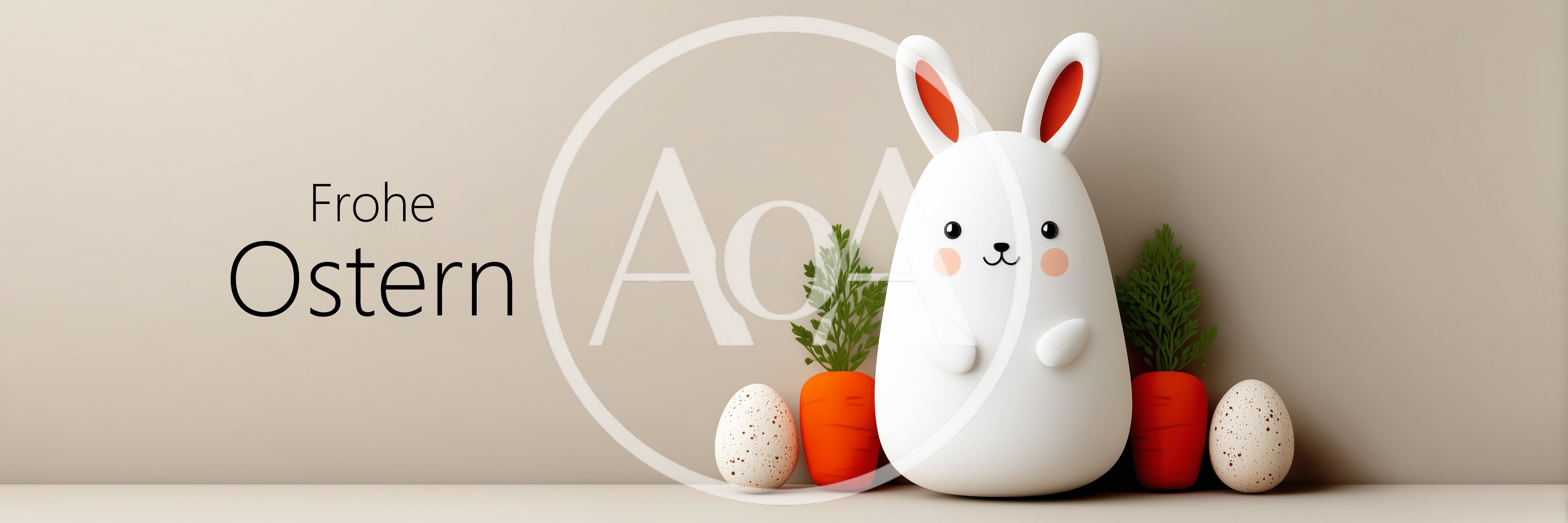 Cute 3D Easter Bunny With Carrots And Eggs