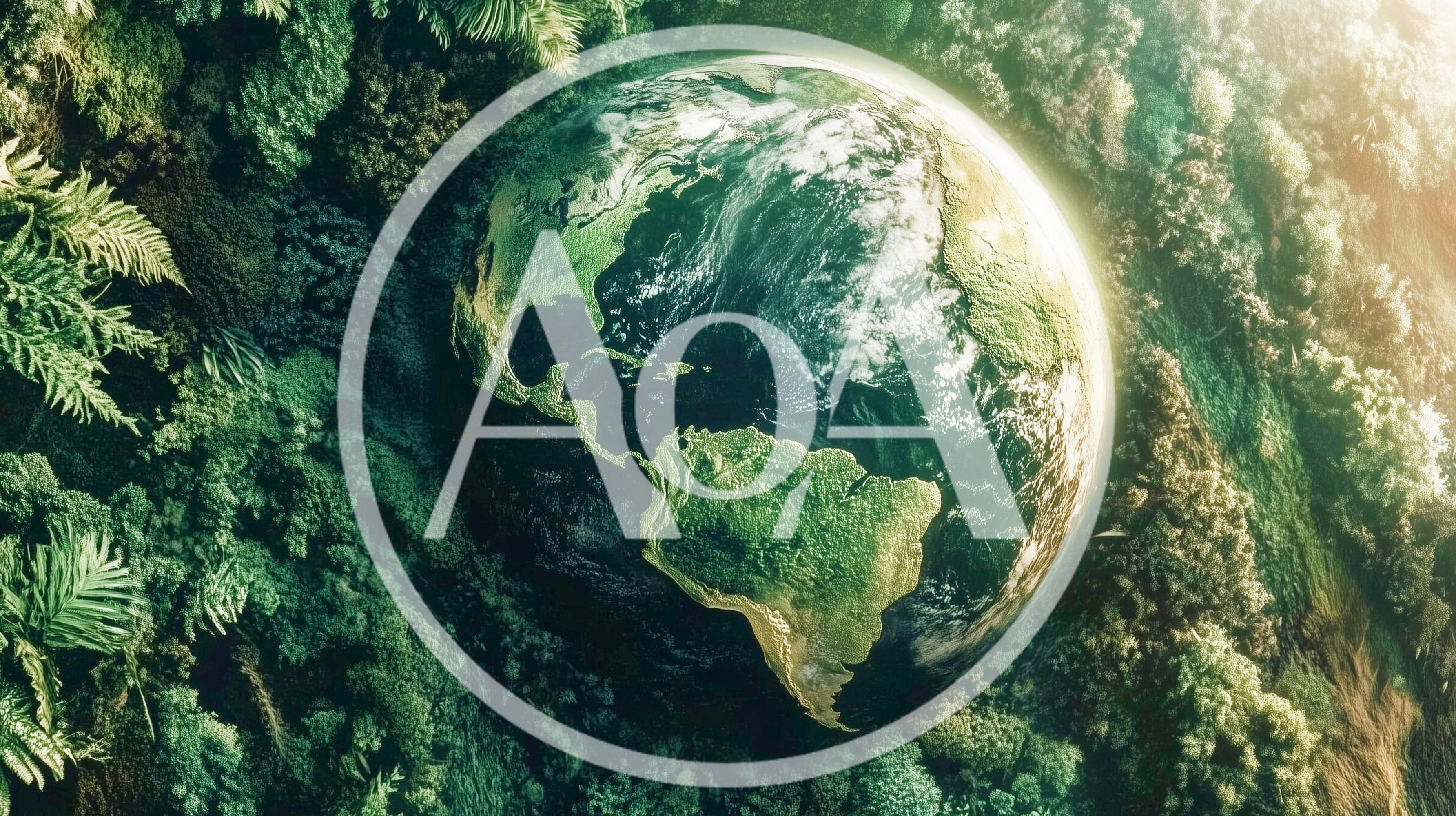Earth Globe Surrounded By Lush Green Rainforest Canopy