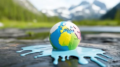 Melting Globe Model on Rocky Surface