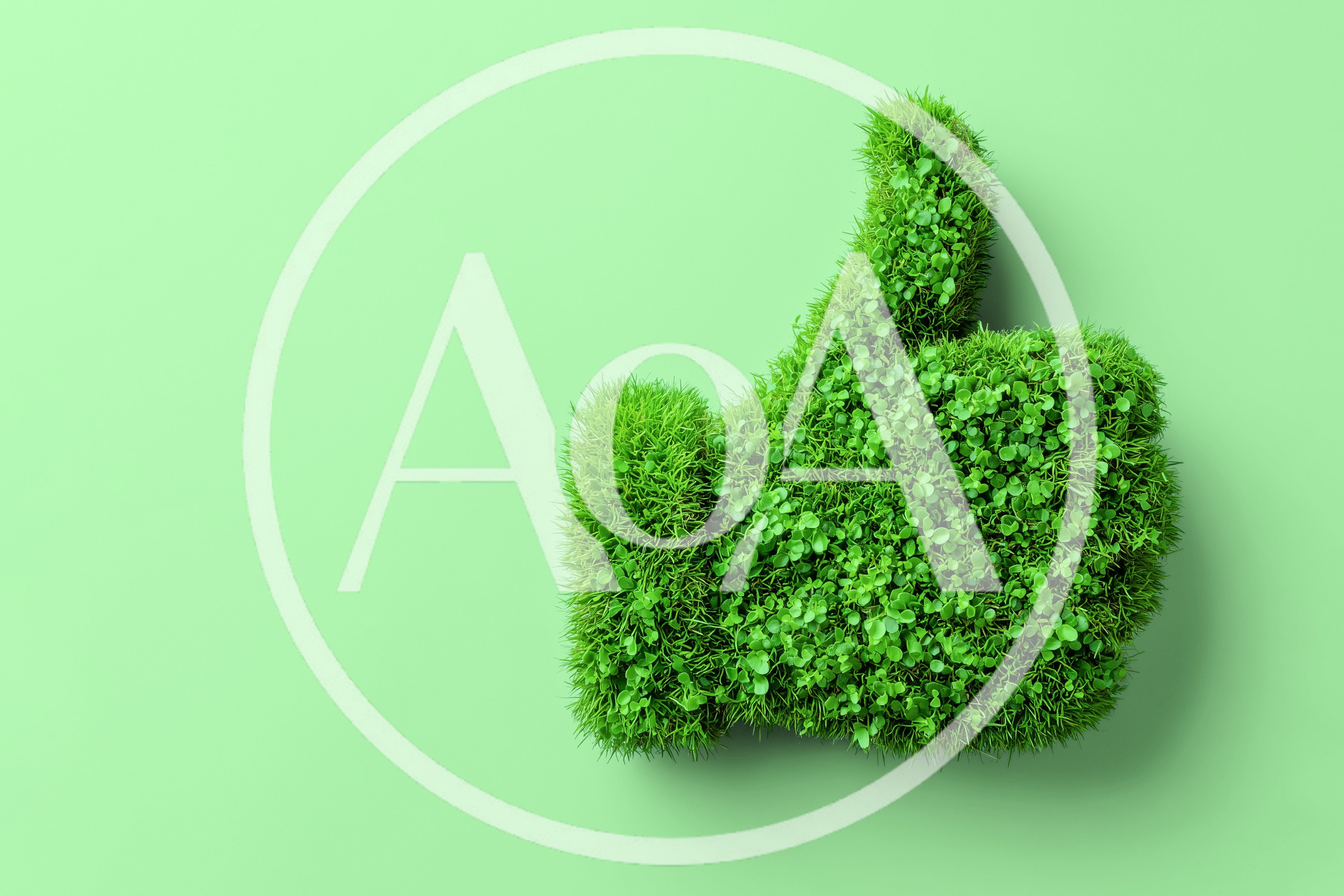 Green Grass Thumb Up Symbol