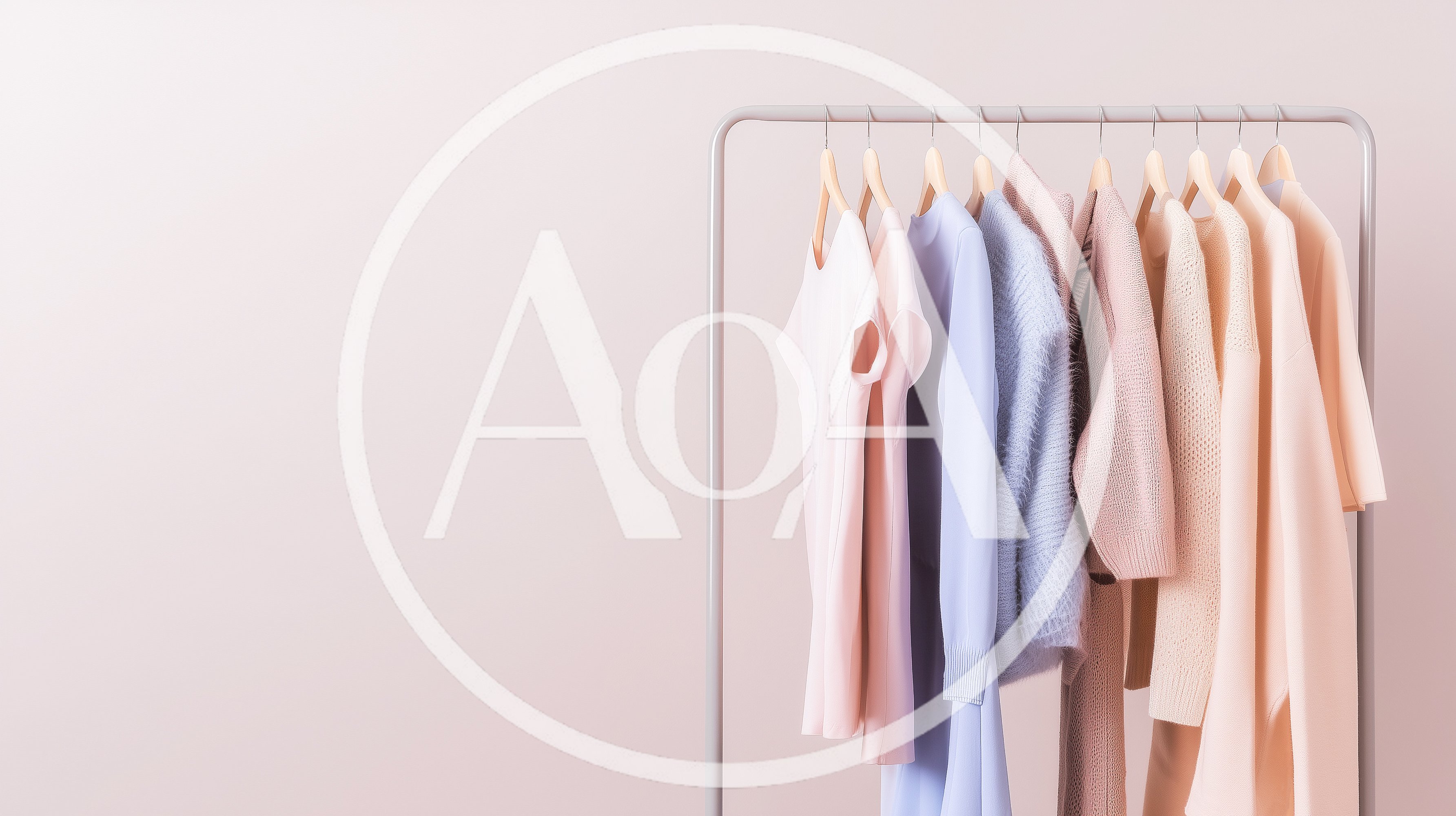 Pastel Clothing Items Hanging On A Minimalist Rack