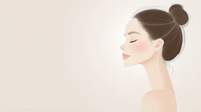 Digital Illustration Of A Woman With A Hair Bun