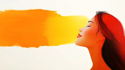 Digital Illustration Of A Woman With Closed Eyes