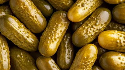 Top Down View Of Fresh Pickled Gherkins