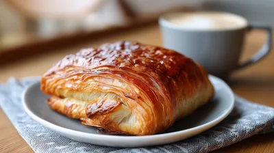 Freshly Baked Pain Au Chocolat On A Plate