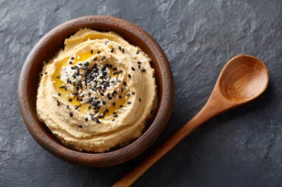 Hummus Bowl With Sesame Seeds And Olive Oil