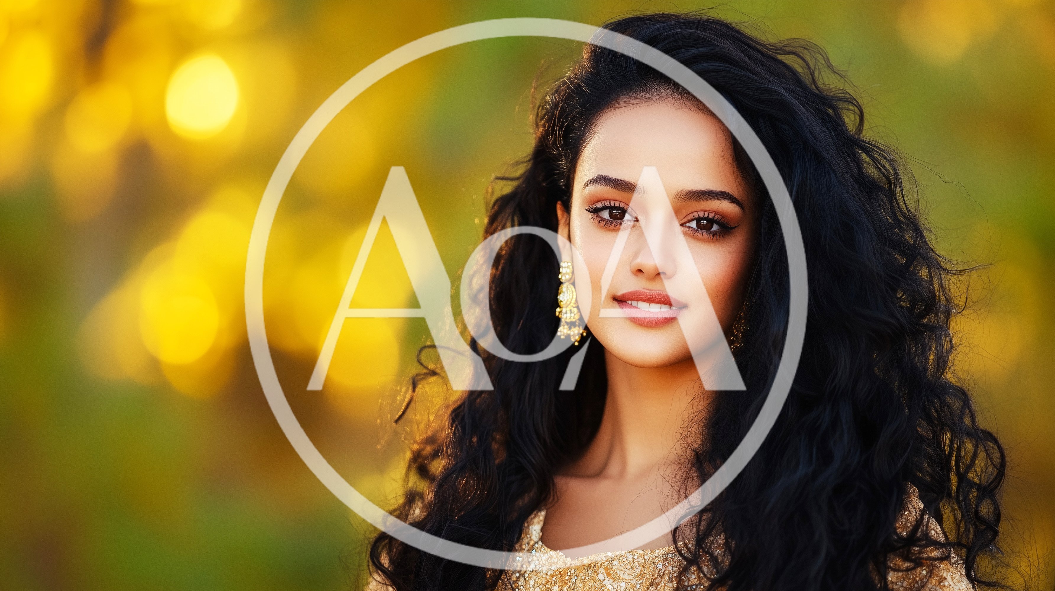 Portrait Of A Beautiful Young Woman With Curly Hair