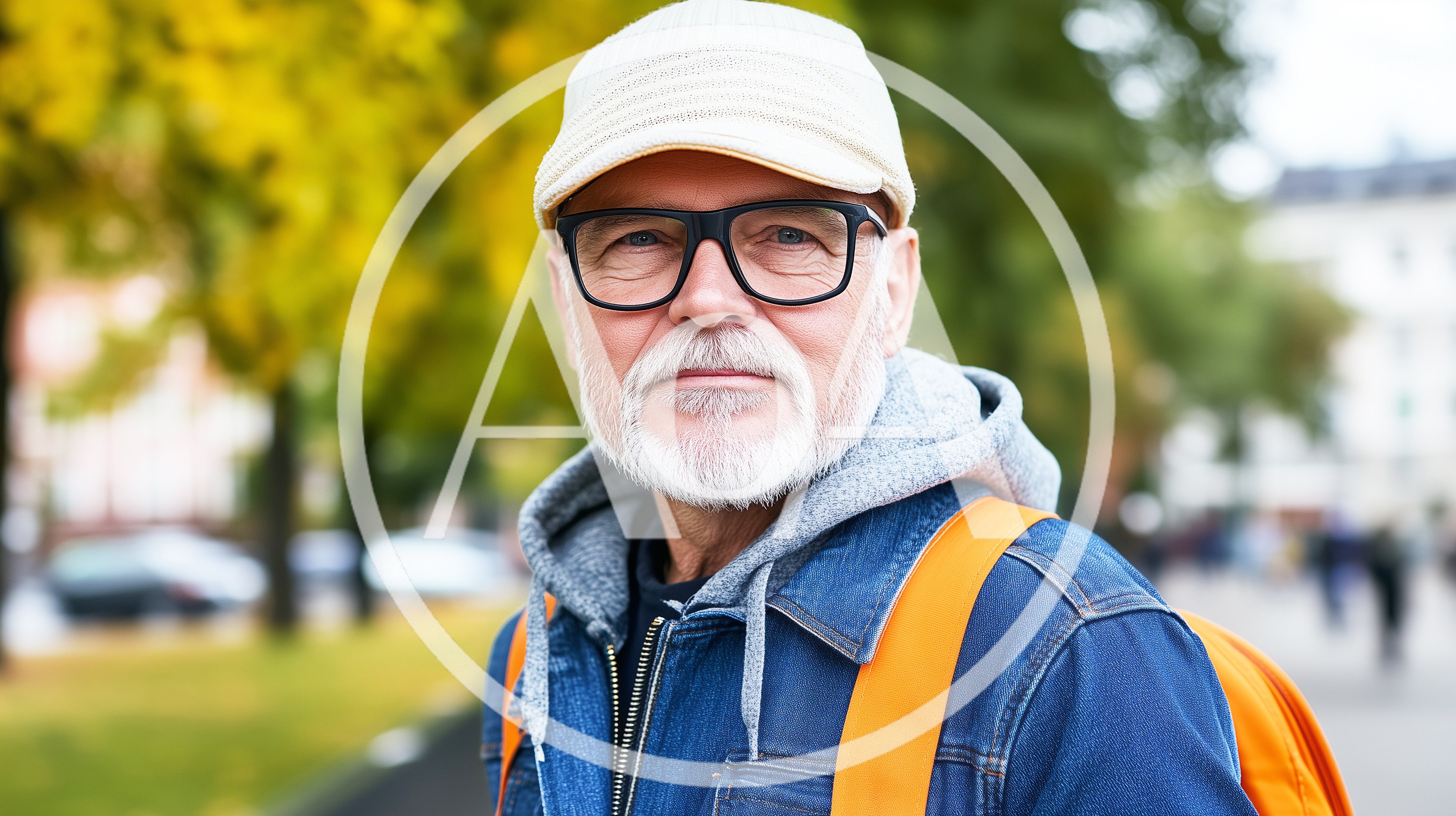 Portrait Of A Senior Man With A Backpack