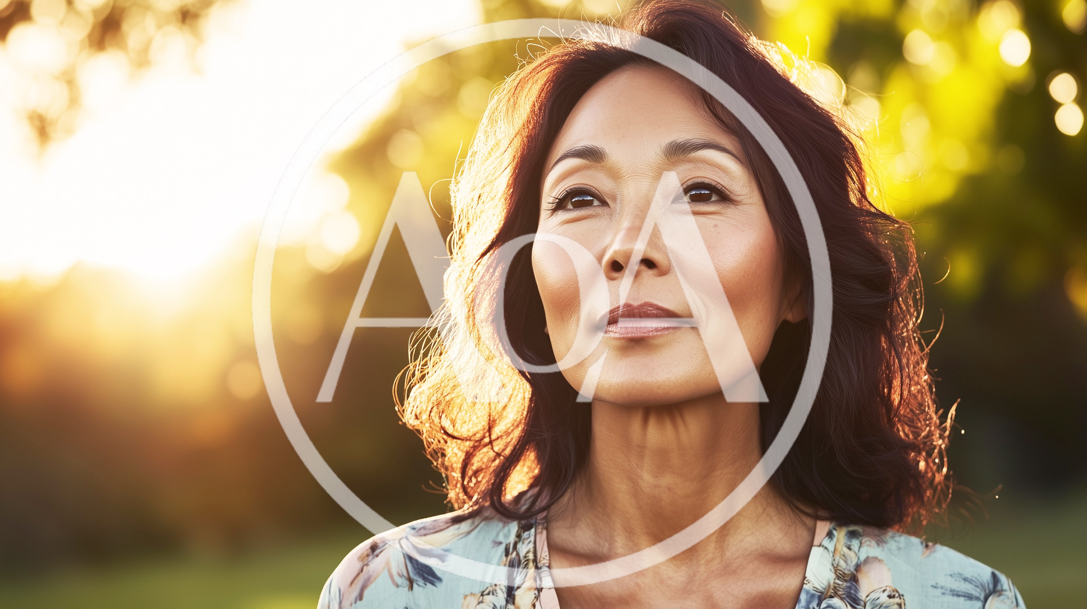 Portrait of a Mature Asian Woman Outdoors