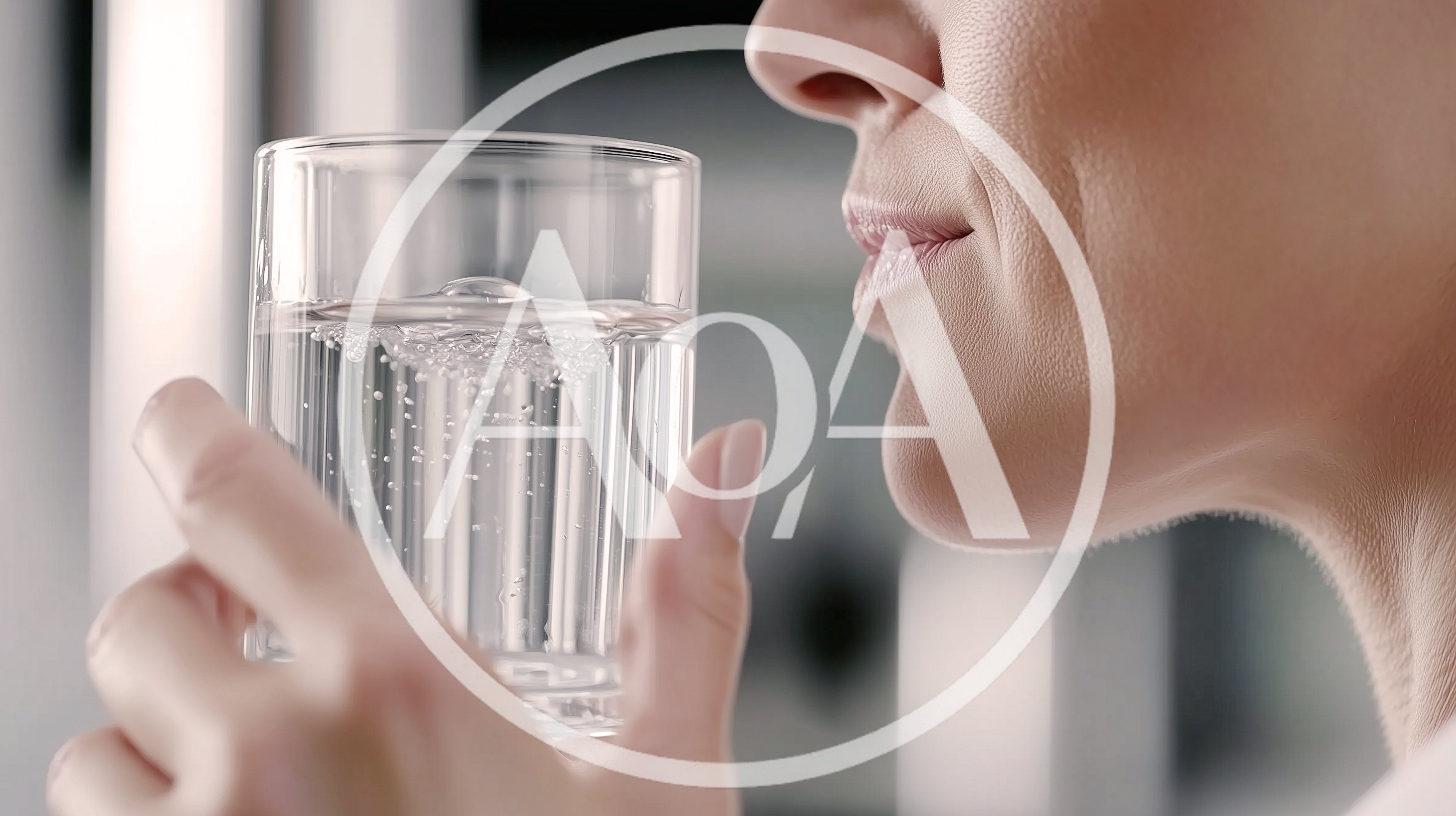 Woman Drinking Sparkling Water From A Glass