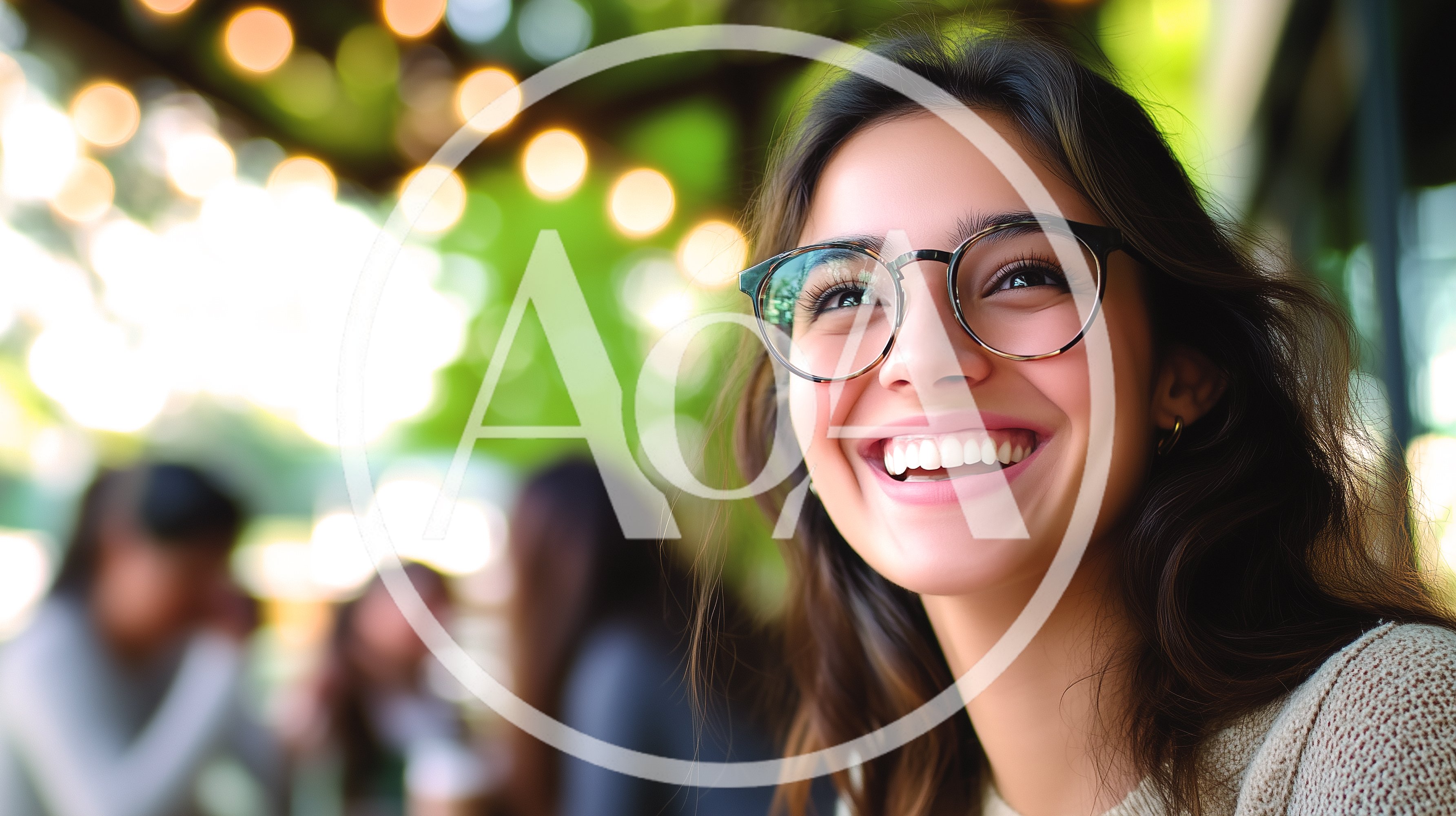 Young Woman Smiling While Wearing Glasses Outdoors