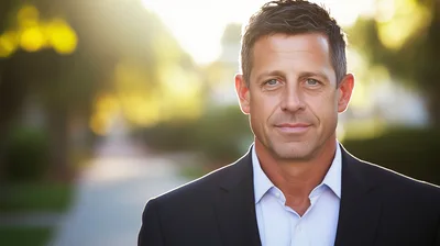 Professional Businessman Portrait In Outdoor Setting