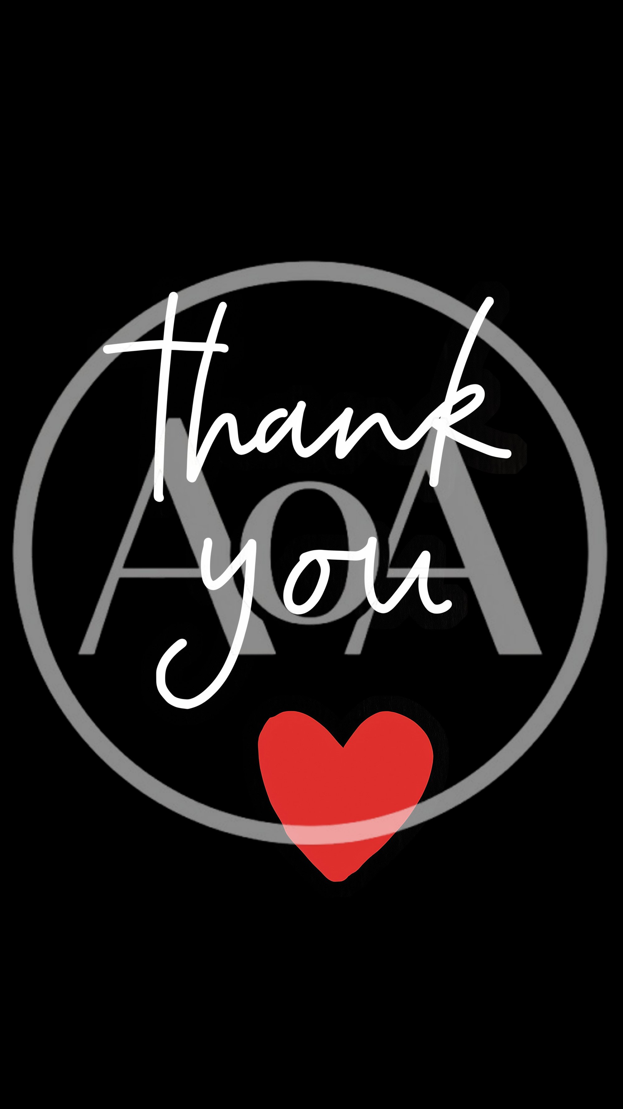 Thank You Text With Red Heart Graphic