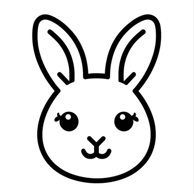 Minimalist Line Art Illustration Of A Cute Rabbit Face
