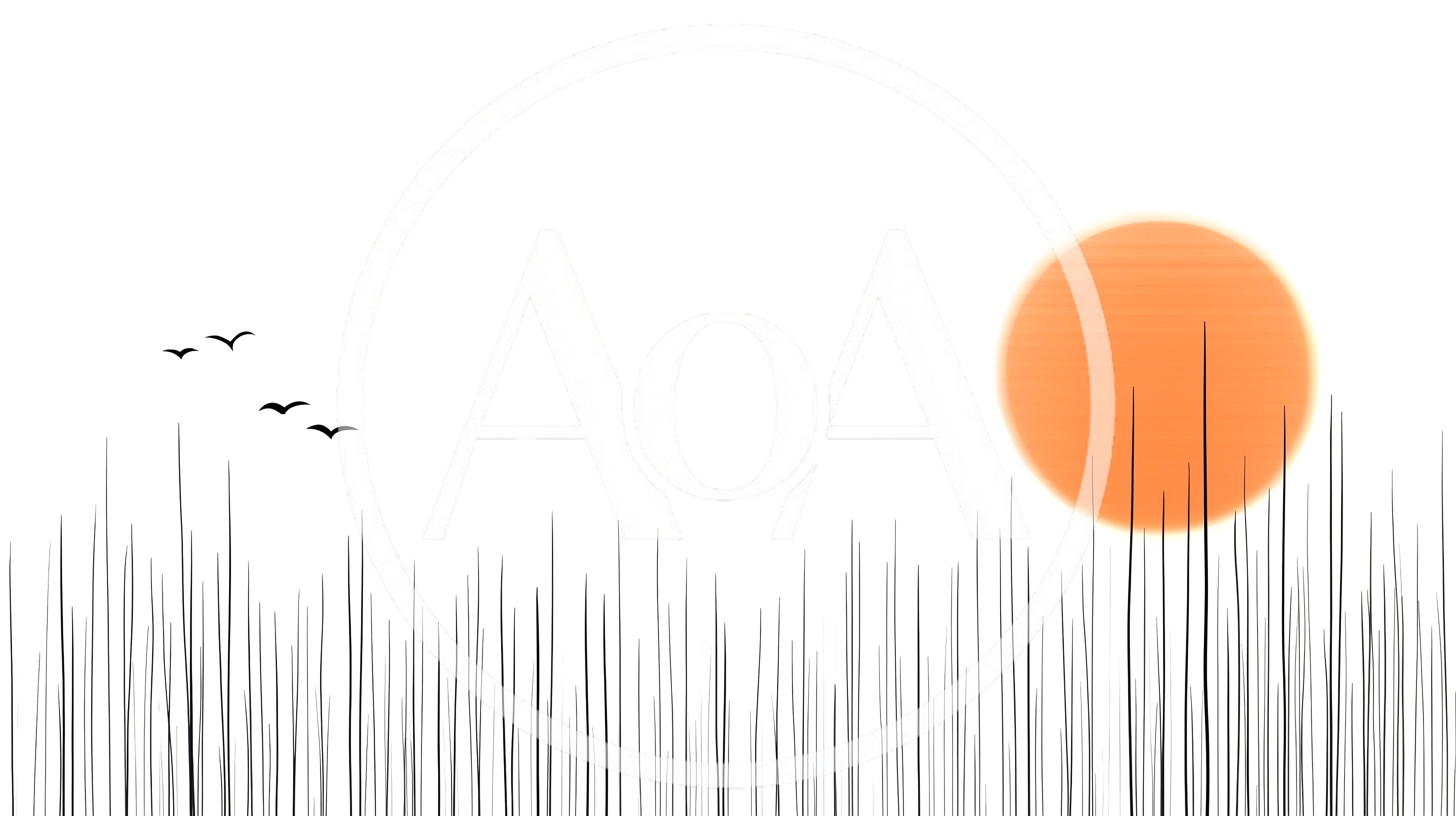 Minimalist Illustration Of Sunset Over Tall Grass