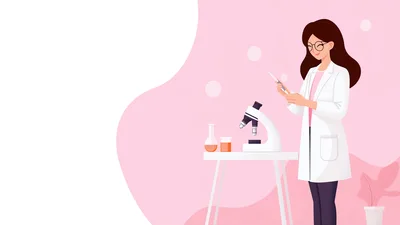 Female Scientist Working With Microscope In Laboratory