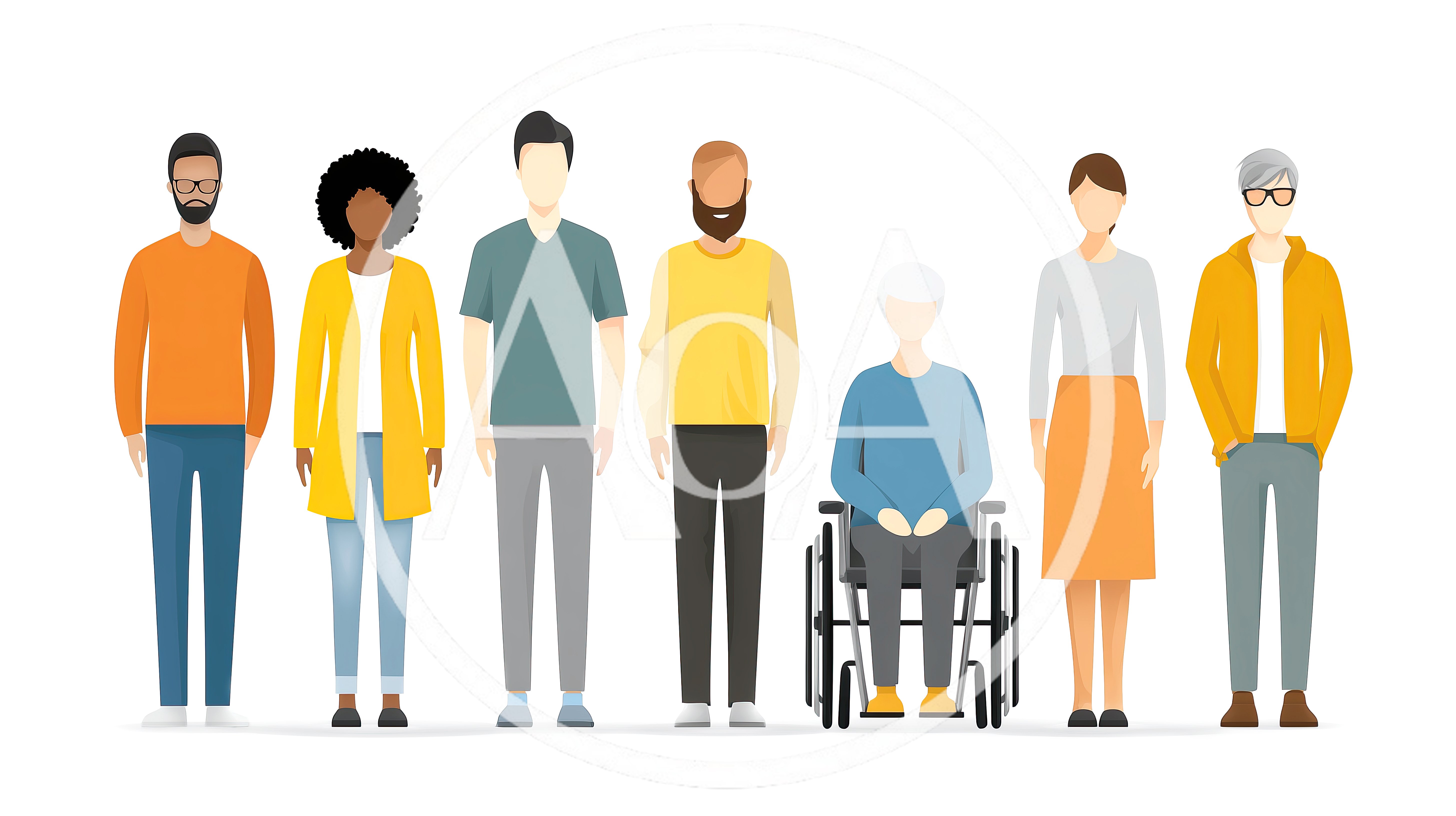 Diverse Group Of People Standing Together In A Row