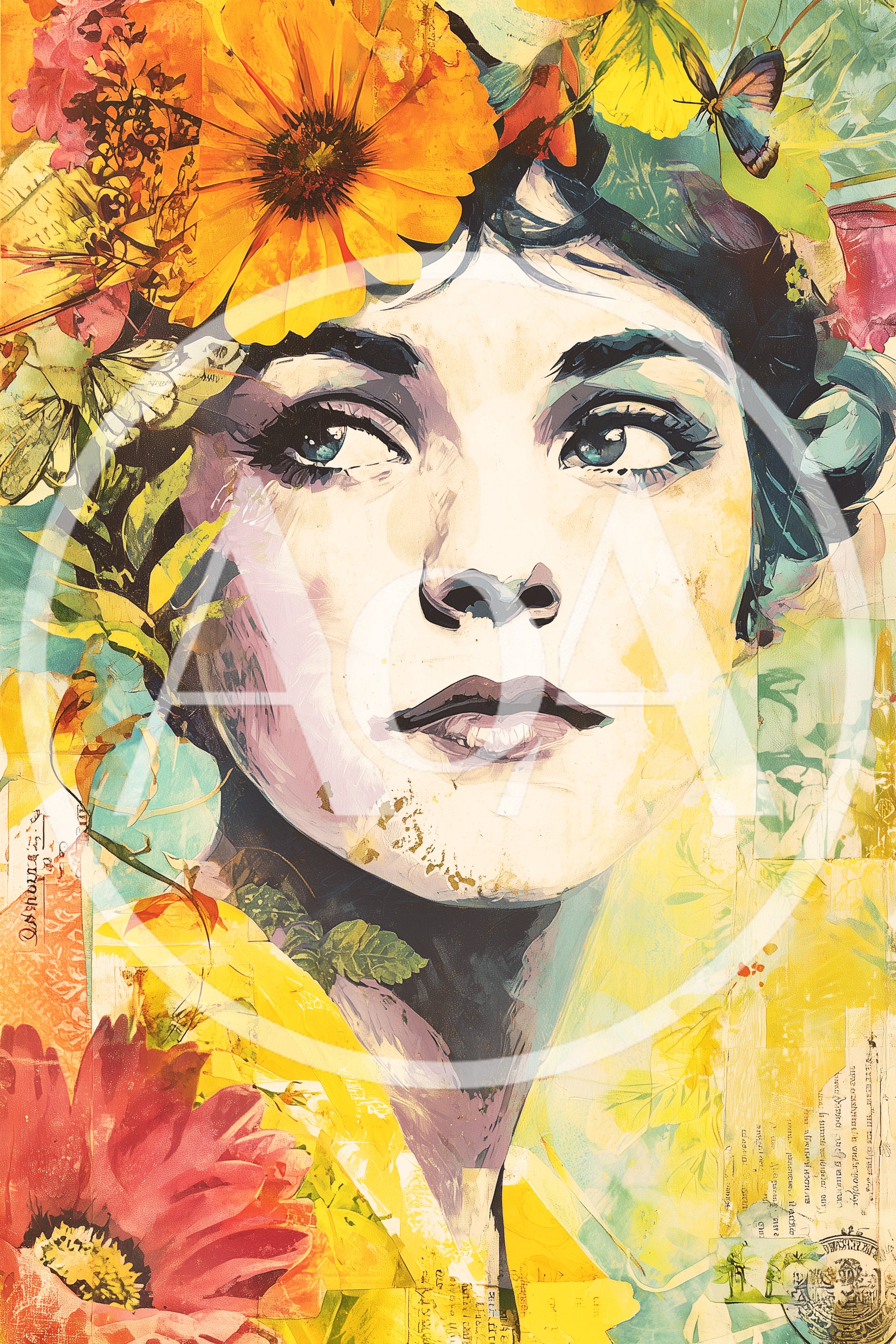 Artistic Portrait Of A Woman With Floral Accents