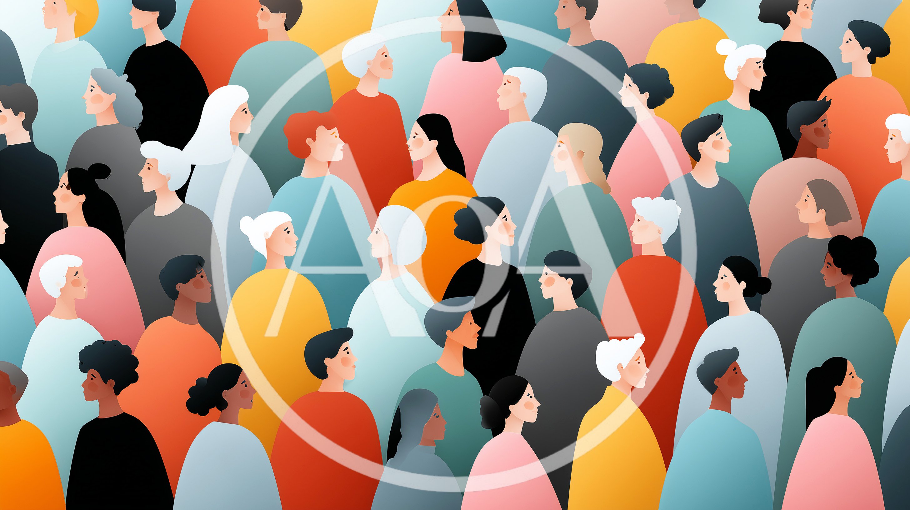 Diverse Group Of People In Flat Illustration Style