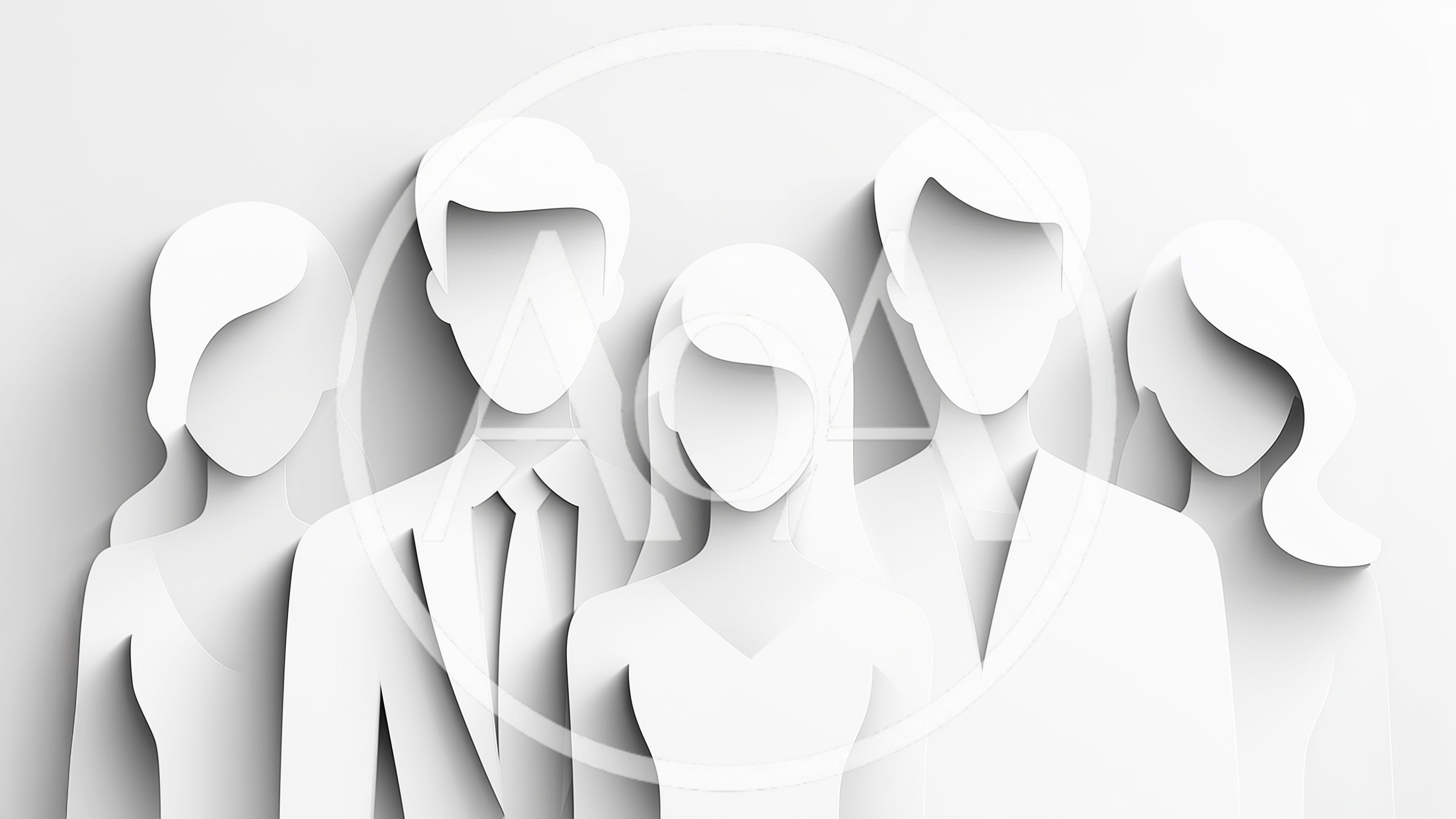 Paper Cutout Style Business Team Illustration