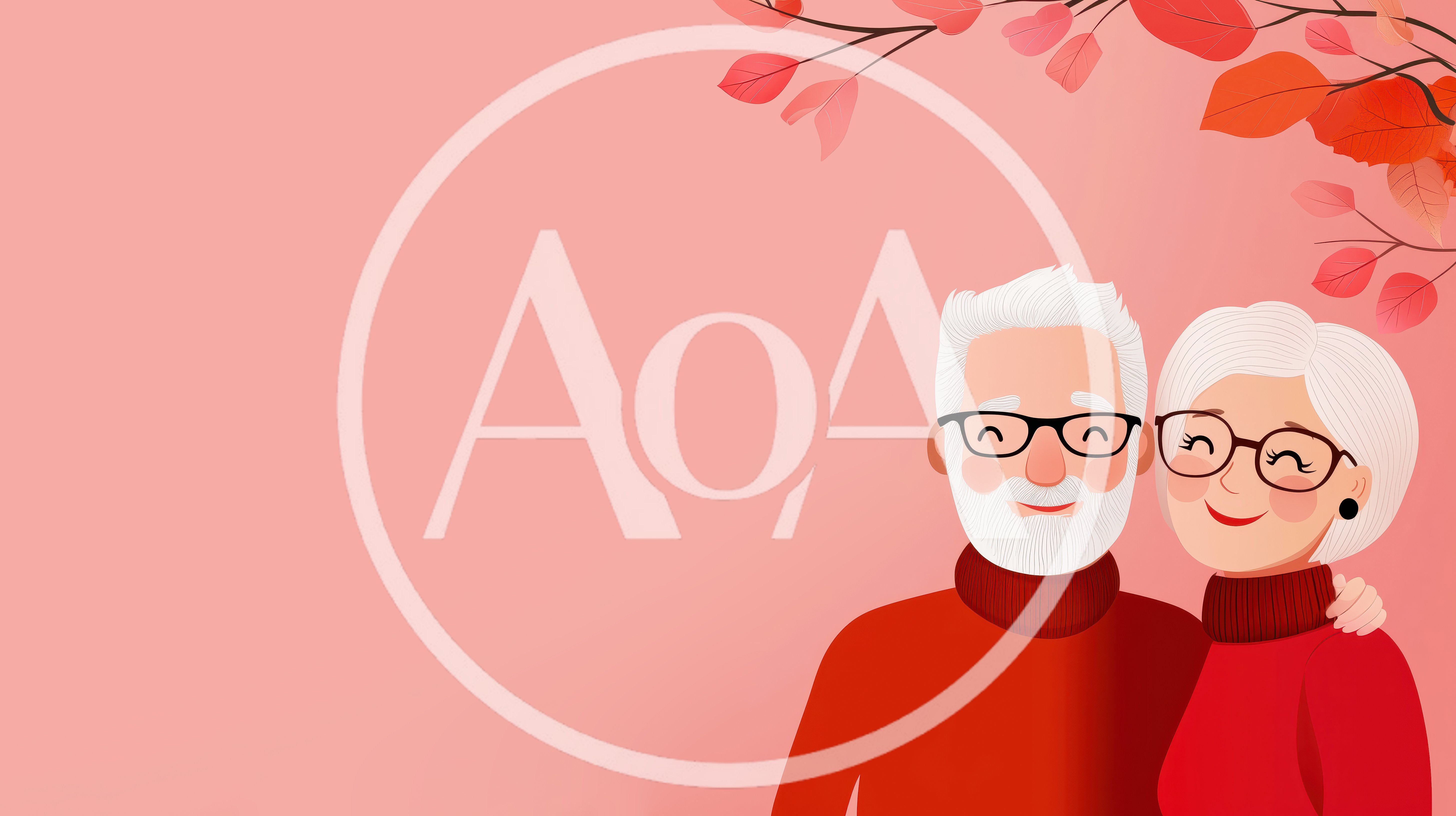 Happy Elderly Couple Embracing Under Autumn Leaves