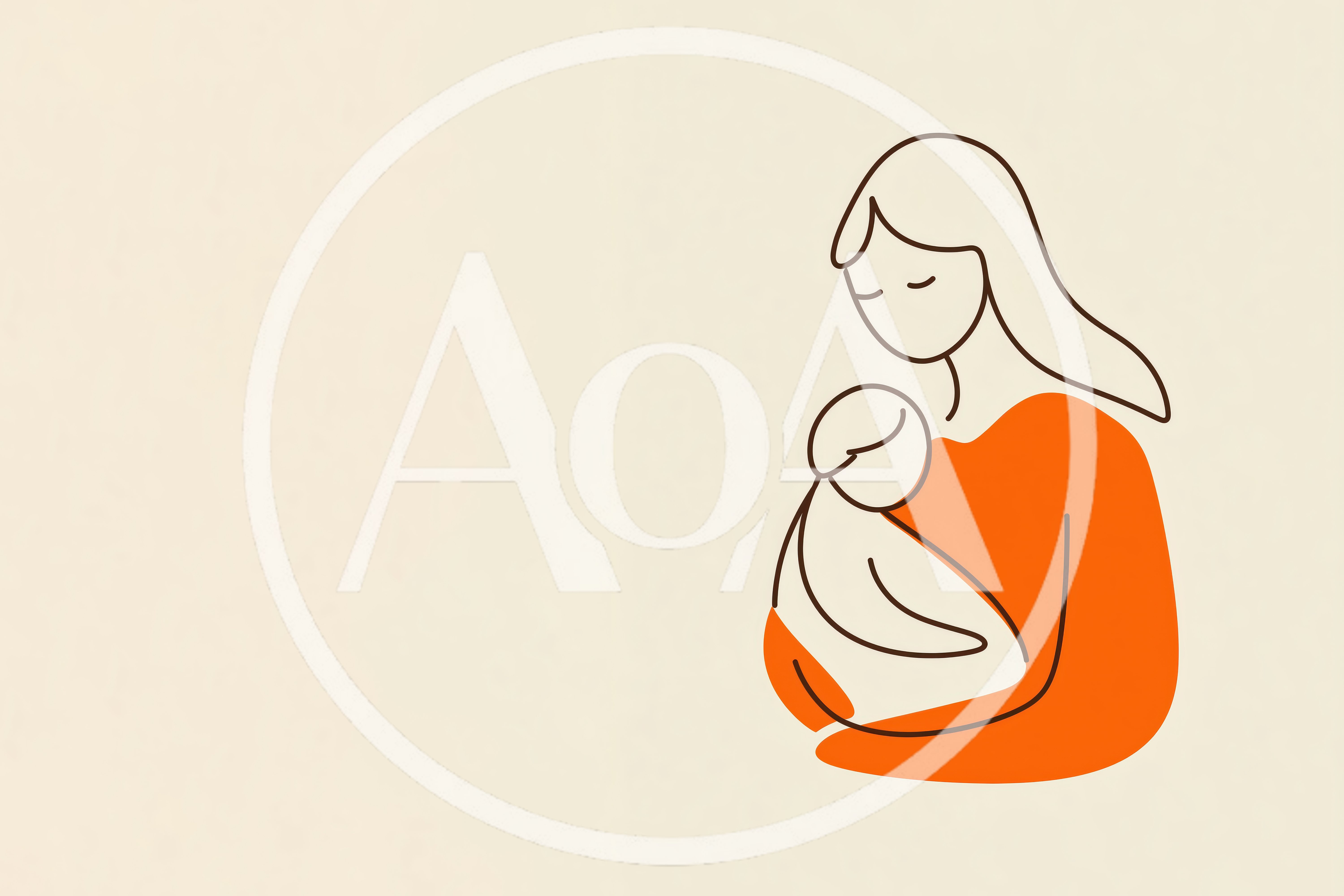 Minimalist Line Art Illustration Of A Mother Holding Her Baby