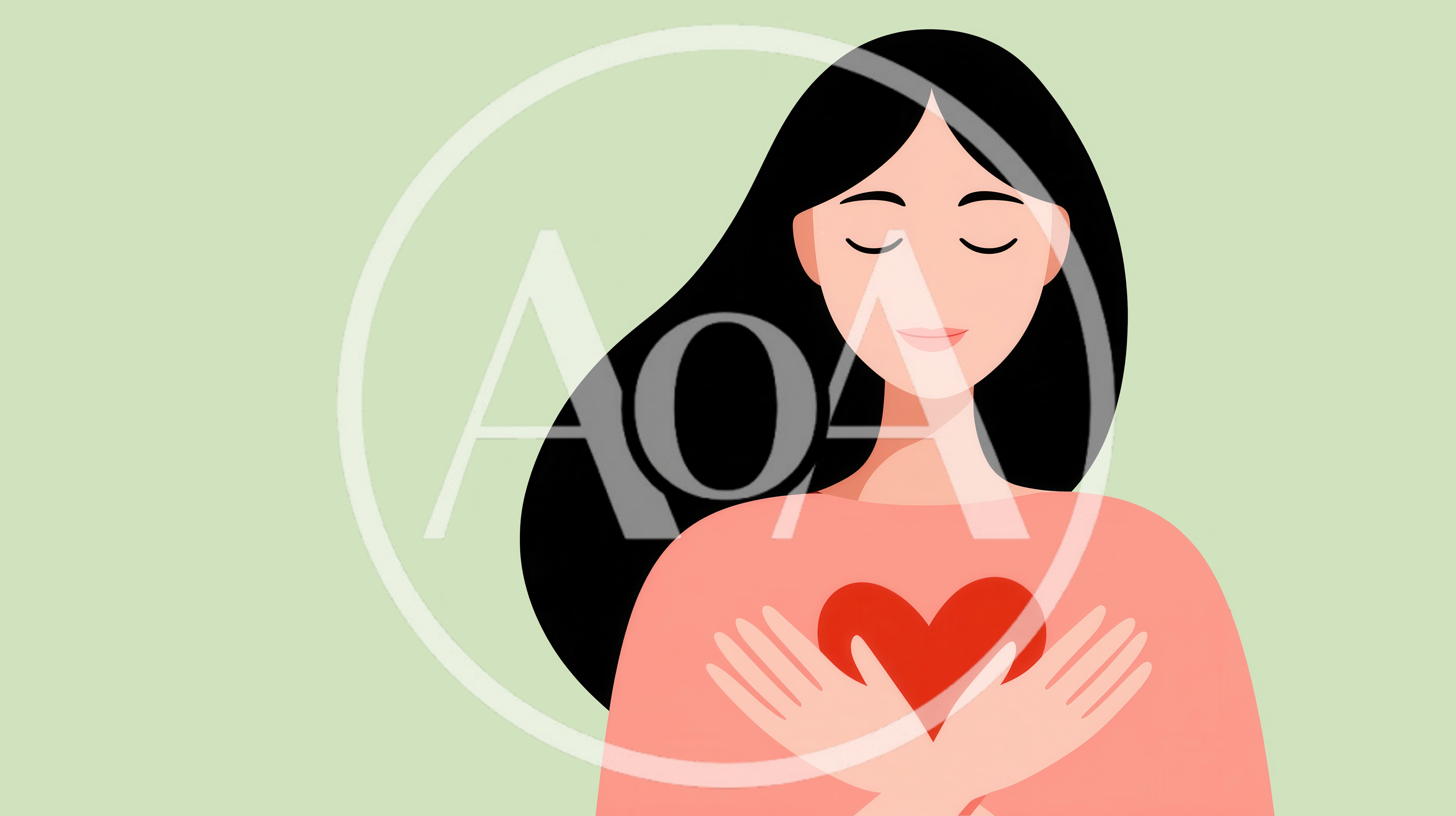Woman Holding A Red Heart Symbol