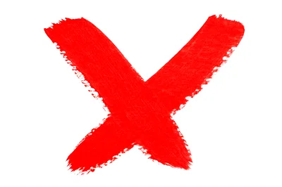 Red Painted Brush Stroke X Mark