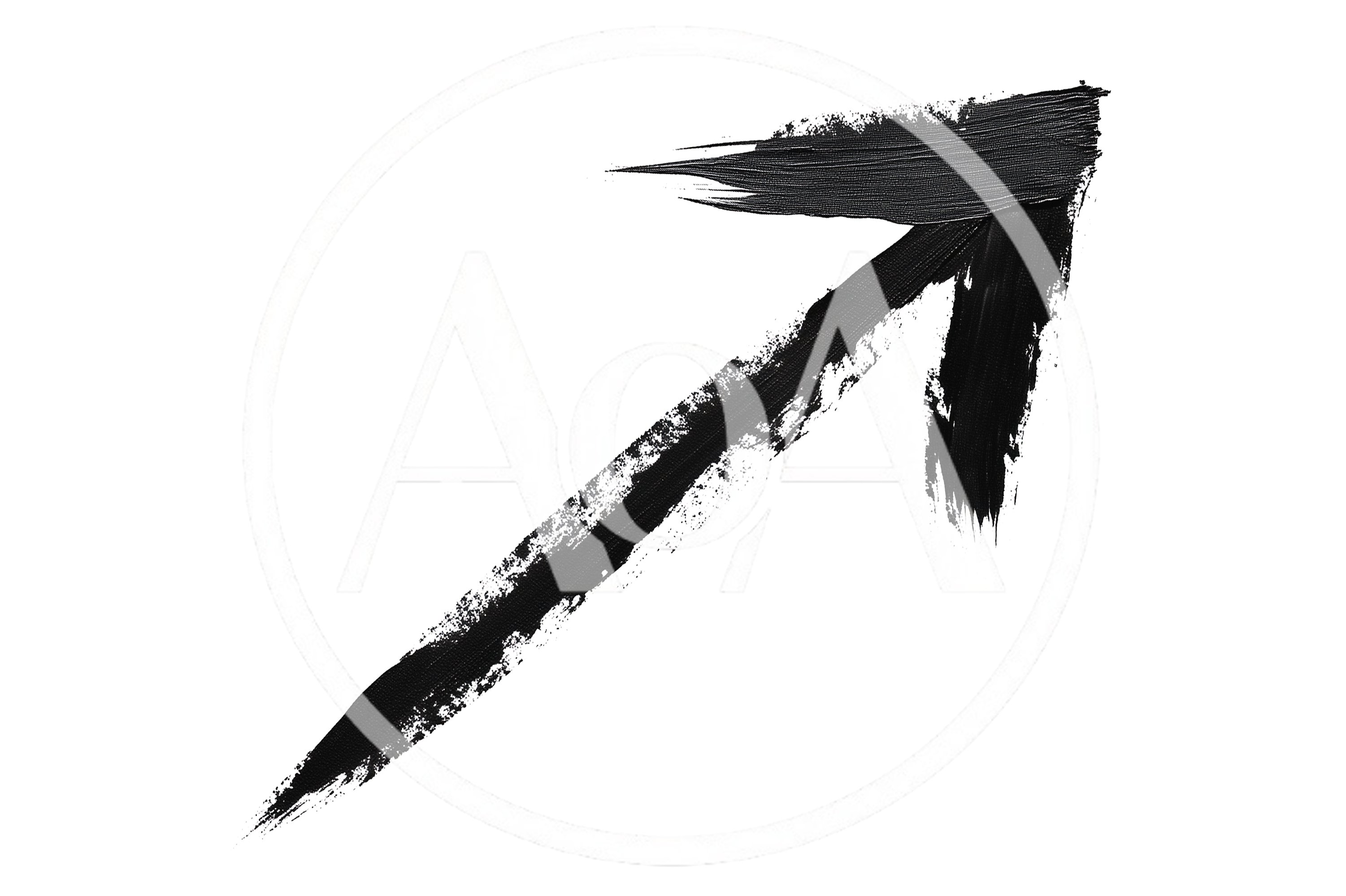 Black Paint Brush Stroke Arrow Symbol