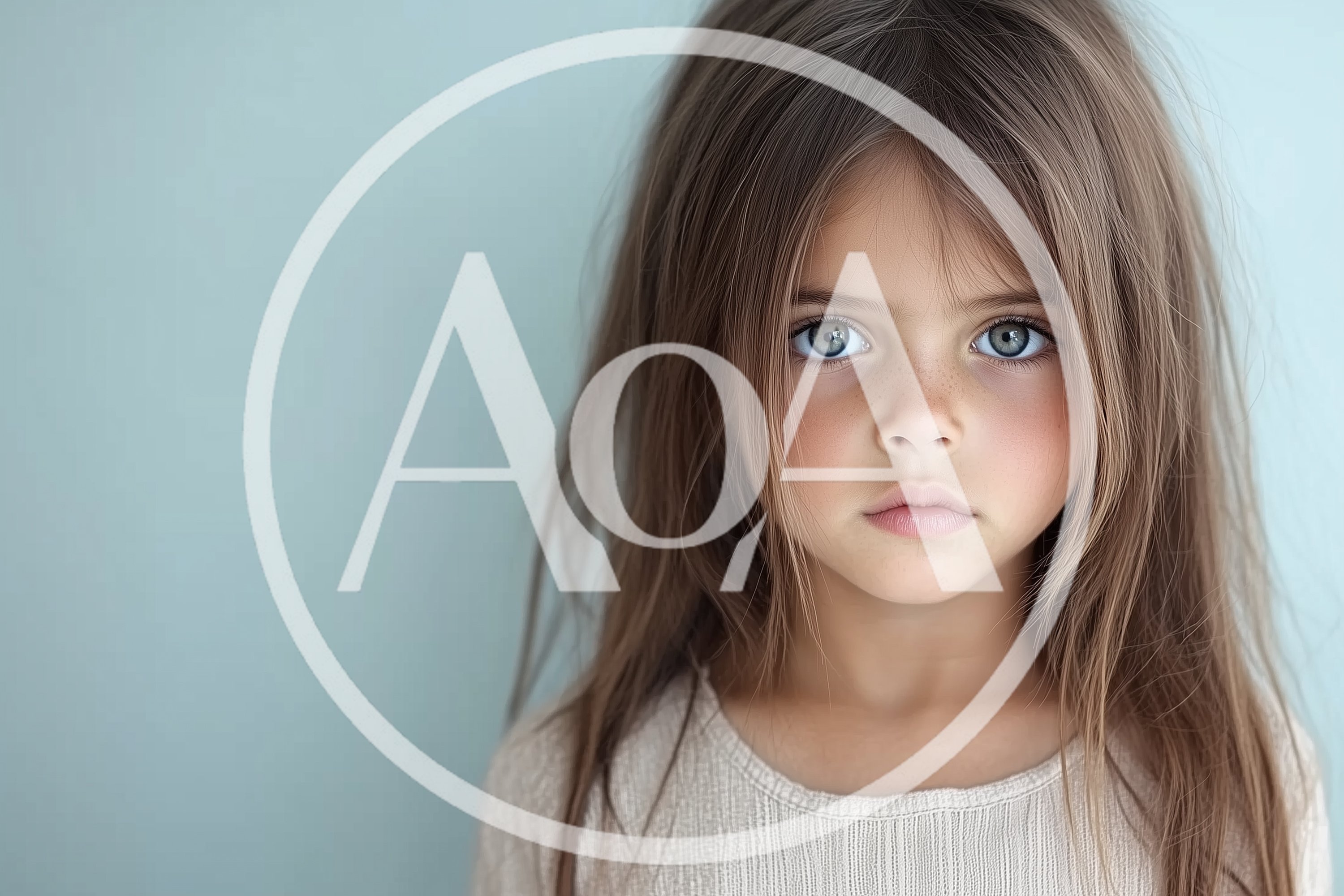 Portrait Of A Young Girl With Piercing Blue Eyes