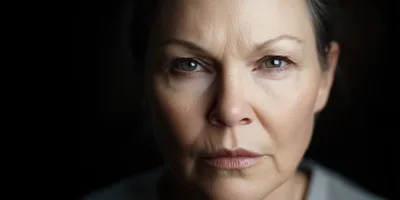 Close Up Portrait Of A Mature Woman