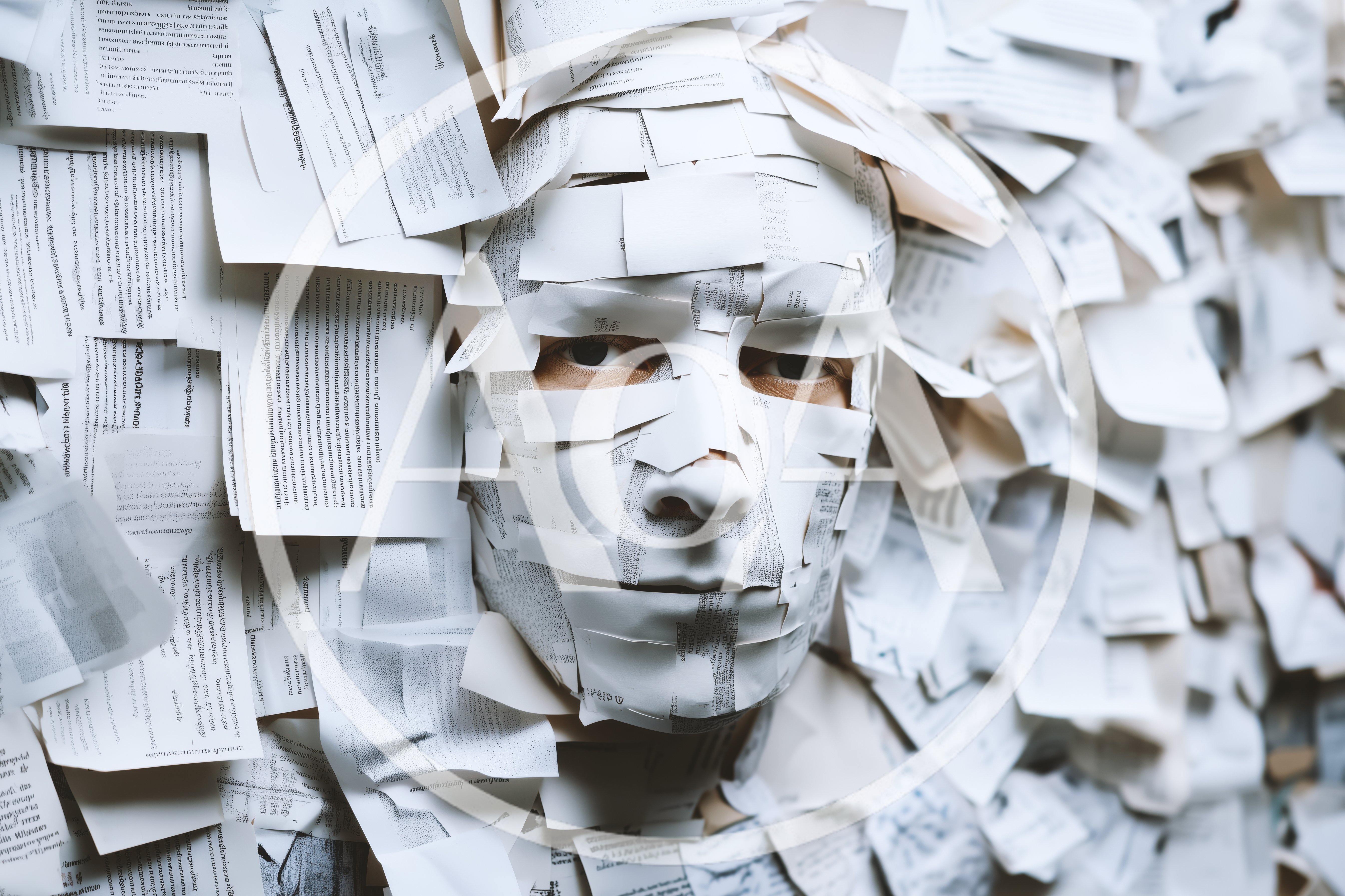 Person Covered In Layers Of Paper Strips