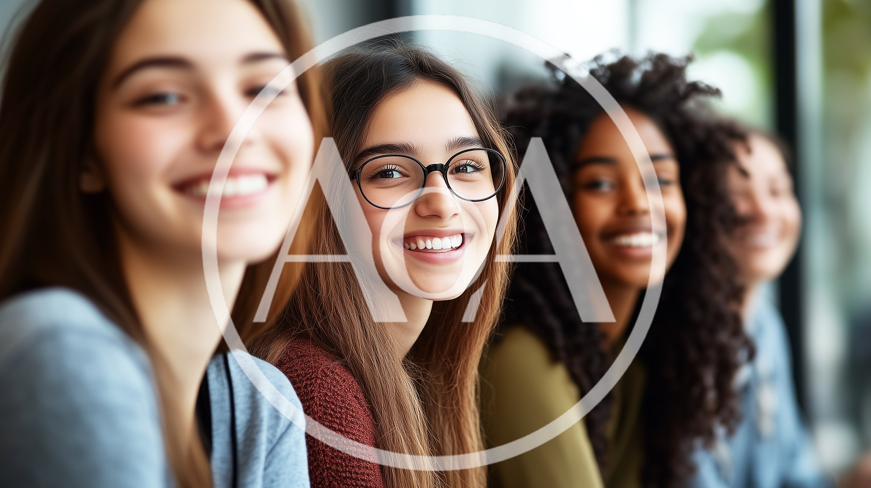 Diverse Group of Young Women Smiling Together