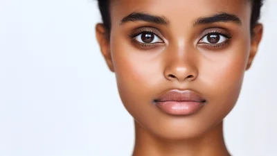 Portrait Of A Beautiful Young Woman With Glowing Skin