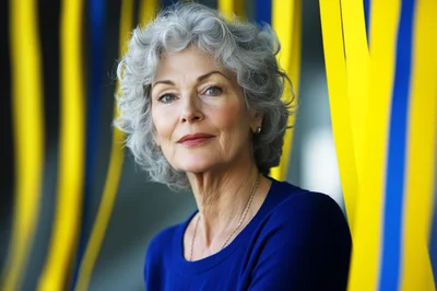 Portrait Of A Sophisticated Mature Woman With Gray Hair