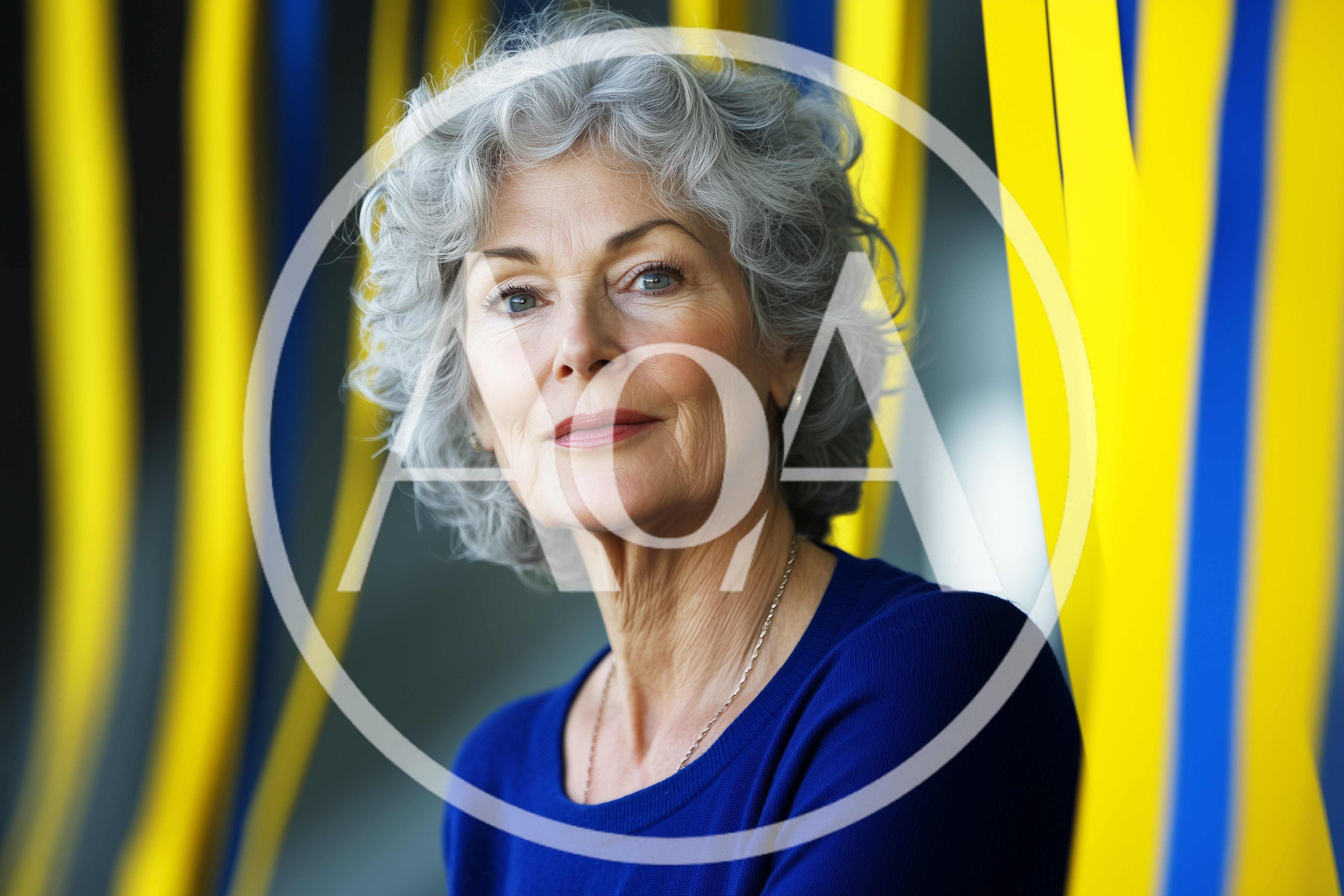 Portrait Of A Sophisticated Mature Woman With Gray Hair