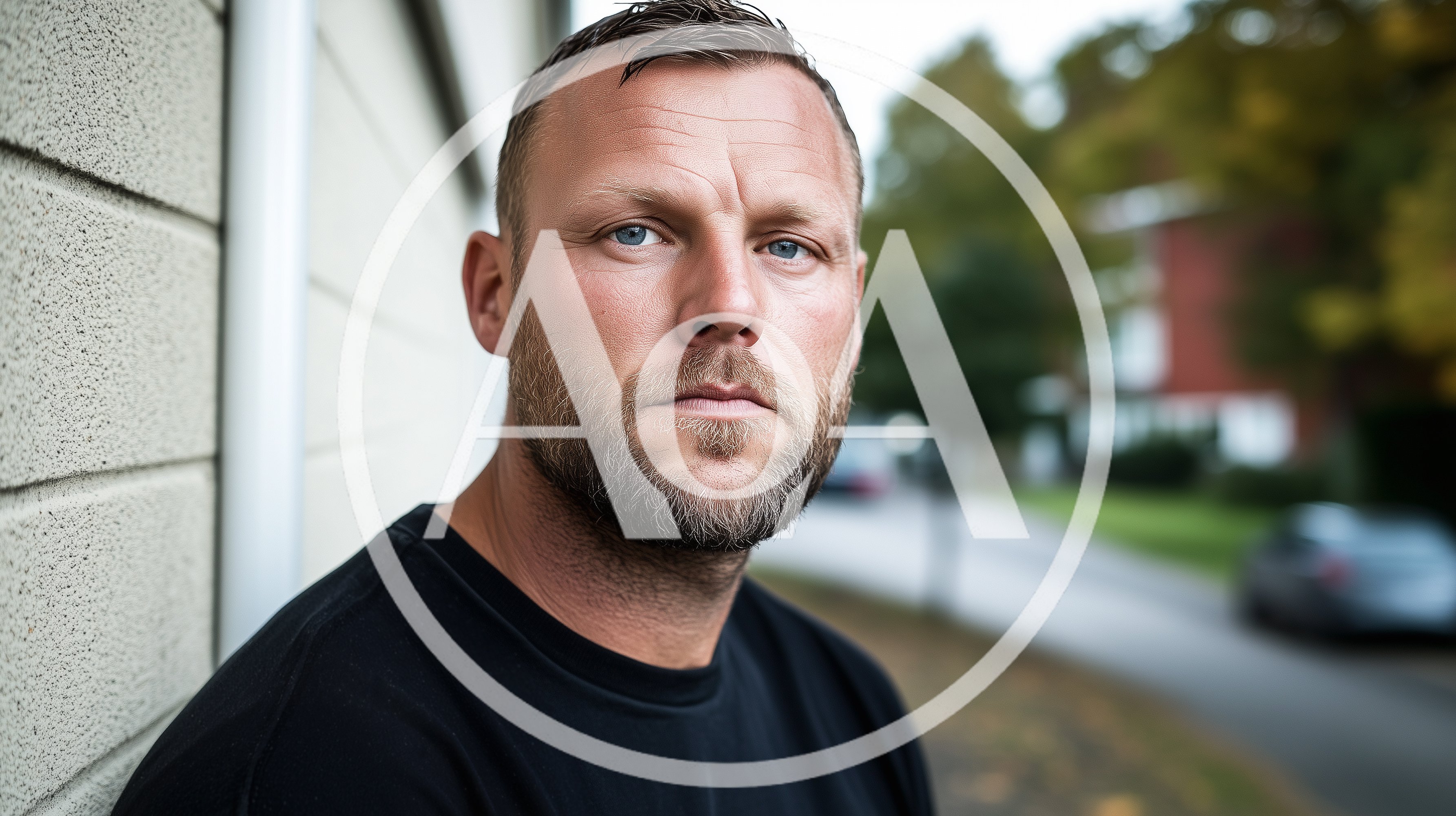 Portrait Of A Serious Man Outdoors