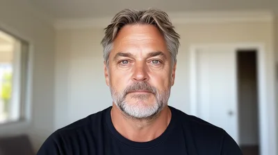 Portrait Of A Middle Aged Man Looking At Camera