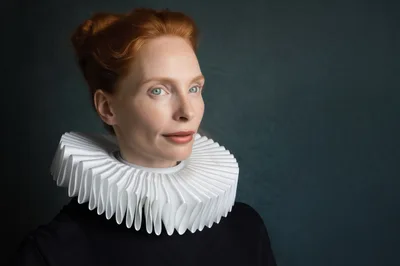 Portrait Of A Woman Wearing A Renaissance Ruff Collar