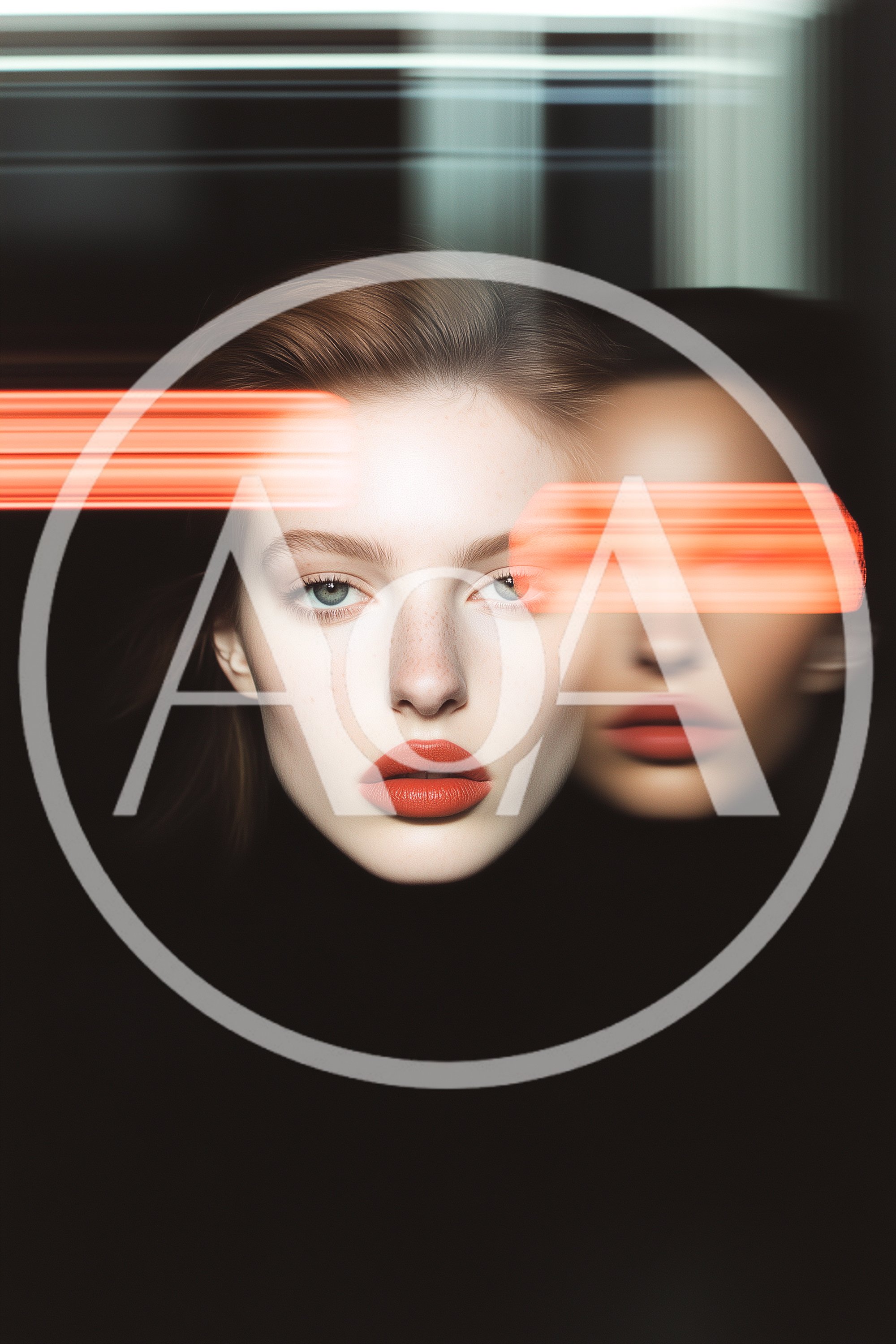 Double Exposure Portrait Of A Woman With Motion Blur