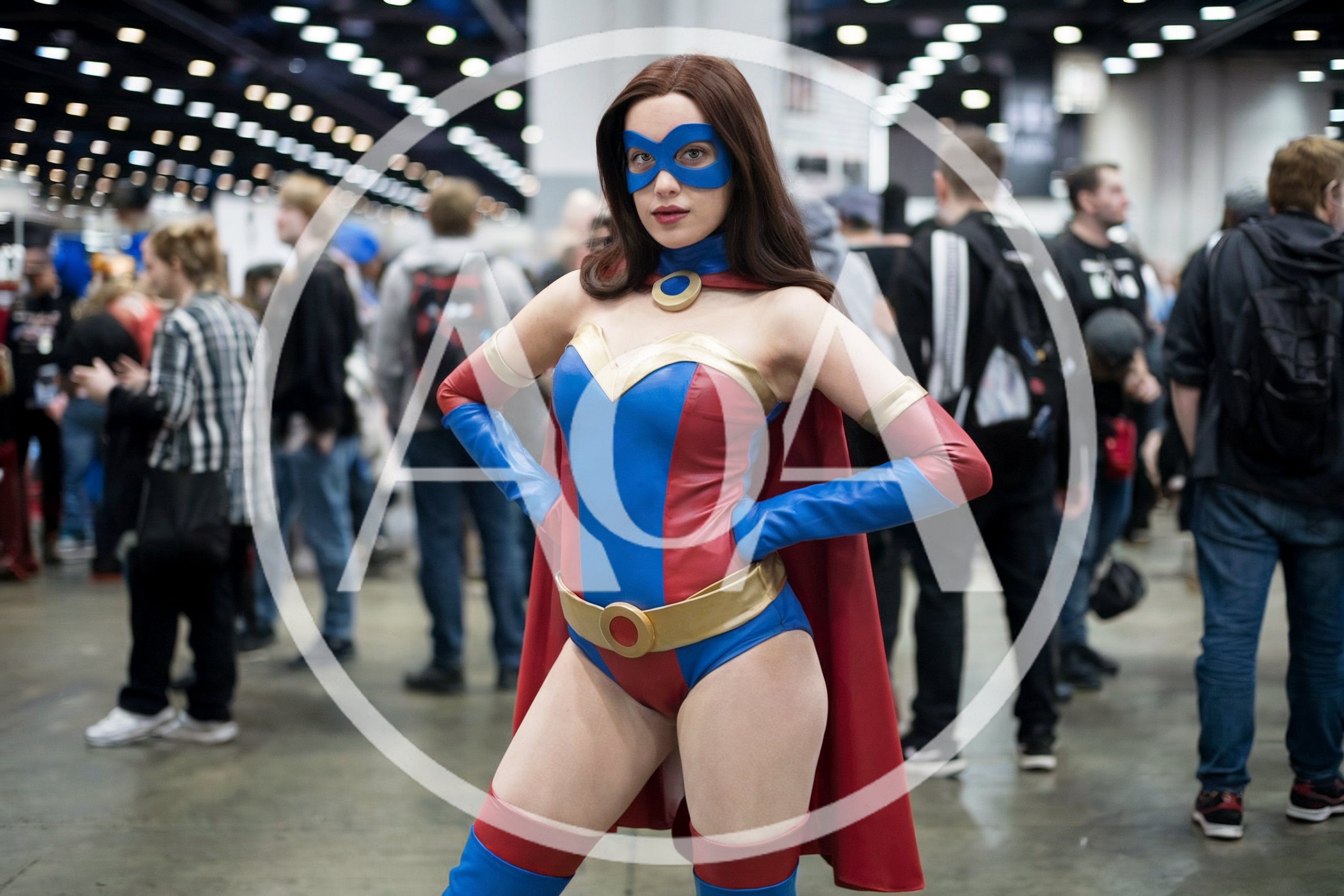 Cosplayer Dressed As A Superhero At A Convention