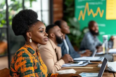 Professional African American Woman Attending A Business Meeting