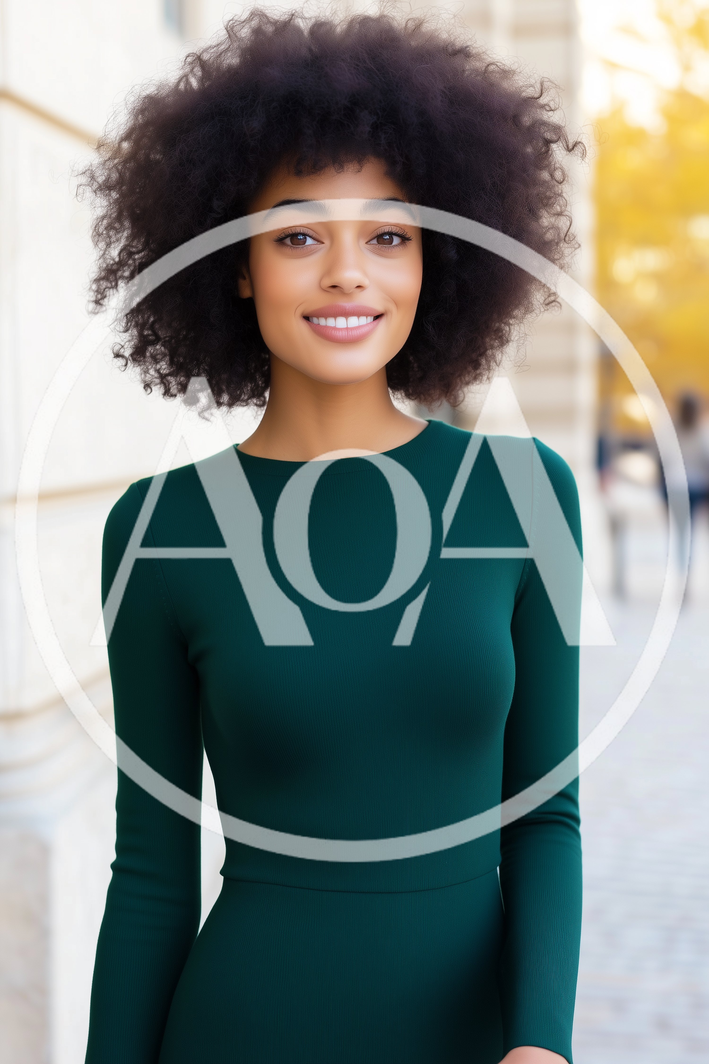 Portrait Of A Smiling Woman With Afro Hair