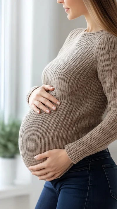 Pregnant Woman Holding Her Baby Bump