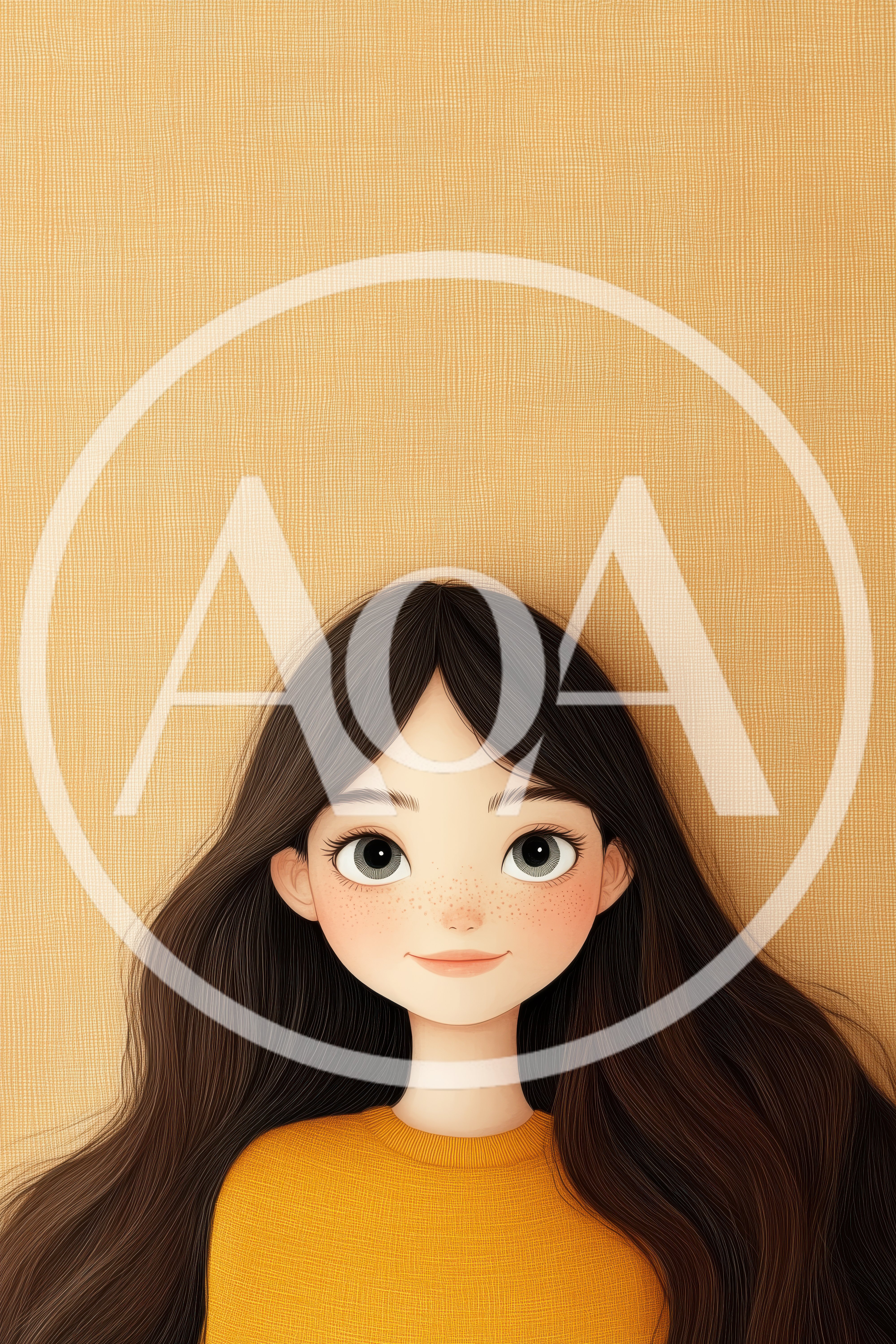 Digital Illustration Of A Young Woman With Long Hair